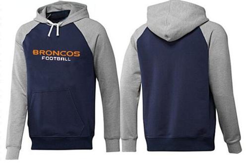 NFL Men's Nike Denver Broncos English Version Pullover Hoodie - Navy/Grey